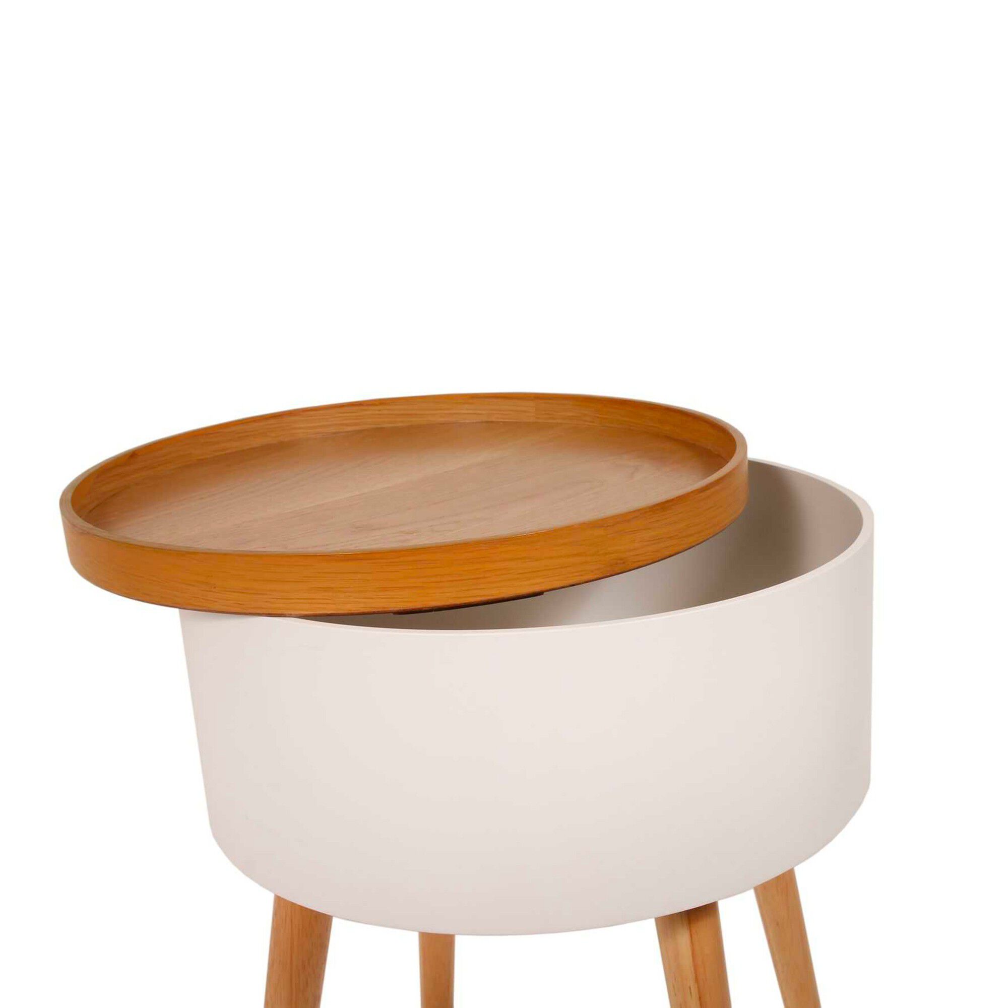 Table d’appoint-coffre bicolore