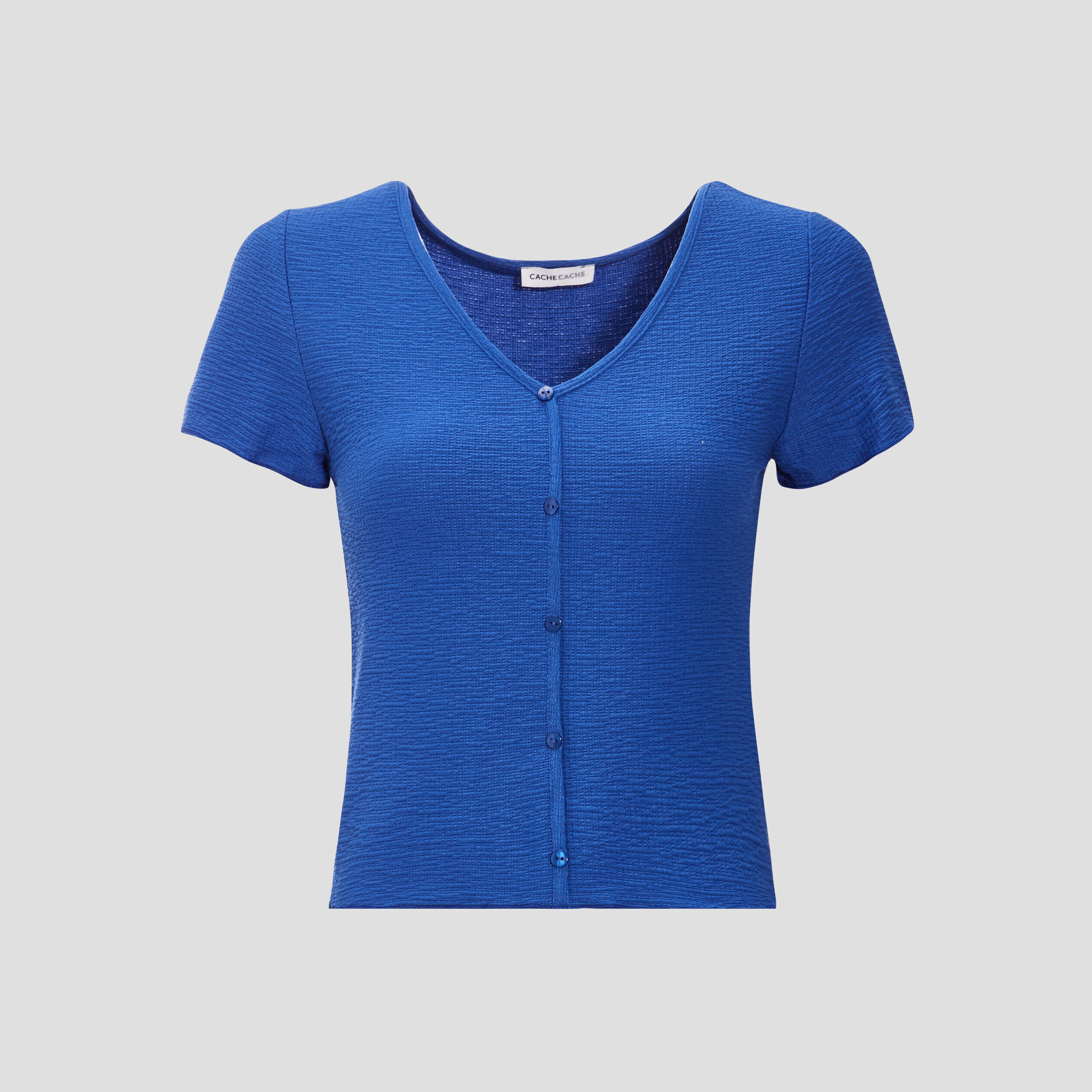 T-shirt manches courtes bleu roi femme | Cache Cache