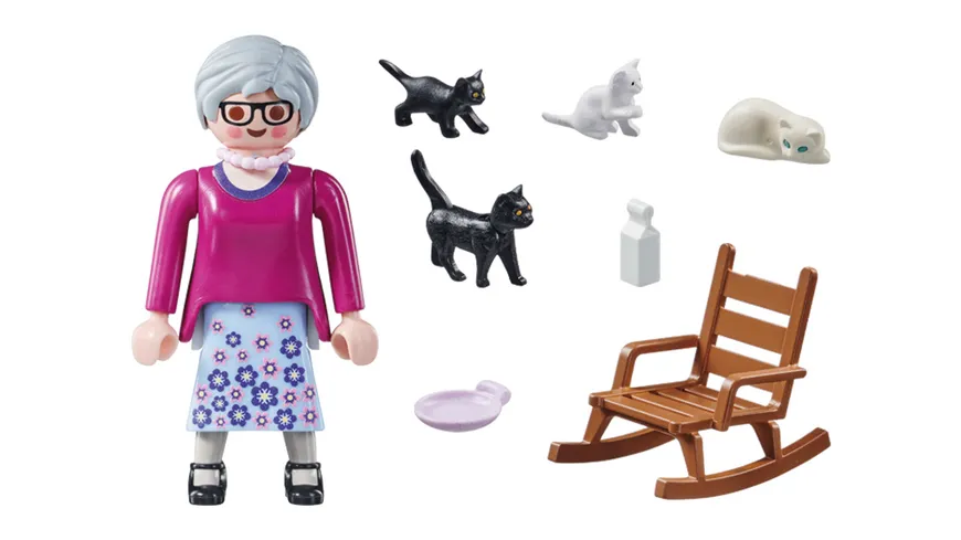 PLAYMOBIL 71172 - Special Plus - Oma mit Katzen