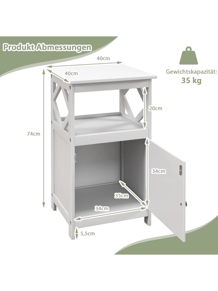 COSTWAY Badezimmerschrank 74cm in Weiß günstig kaufen onesize