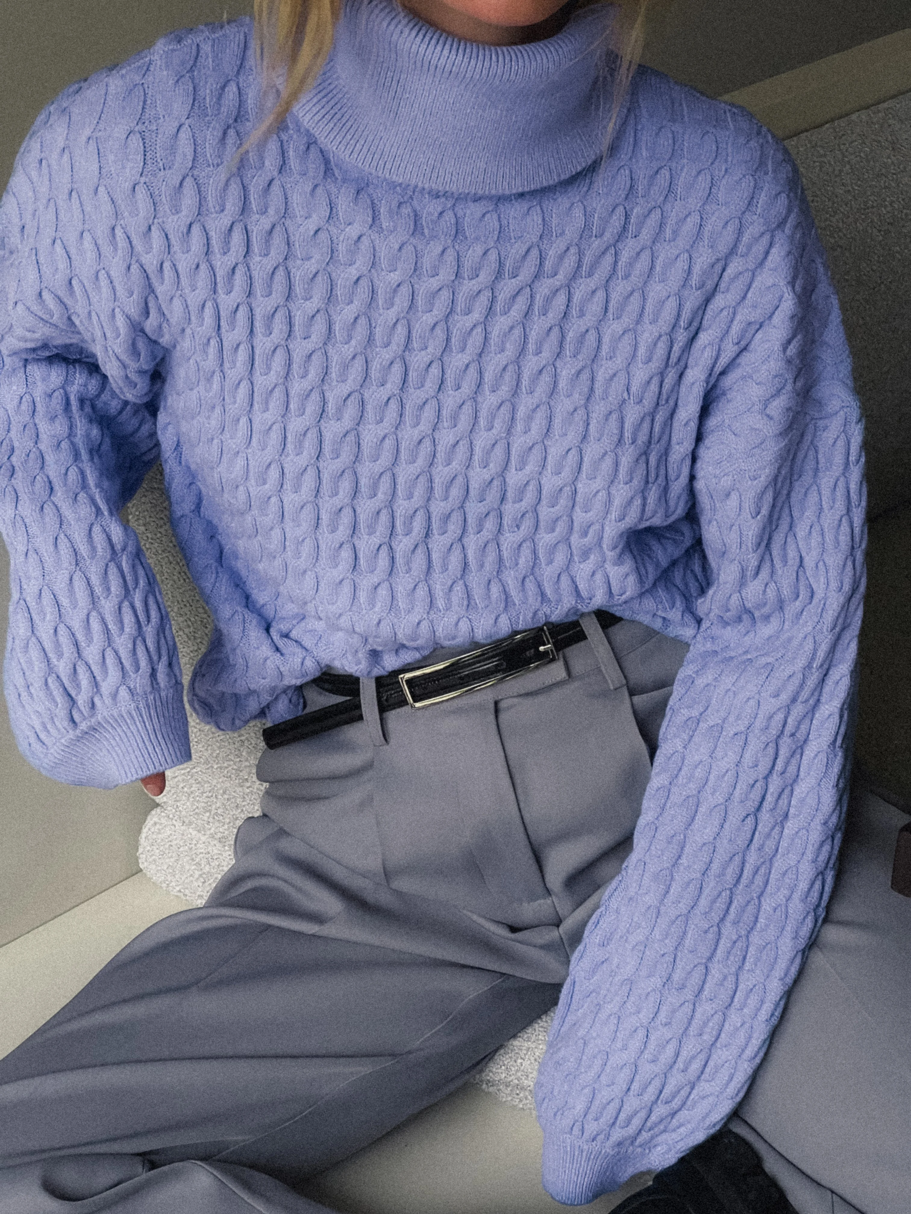 Polo mit Zopfmuster