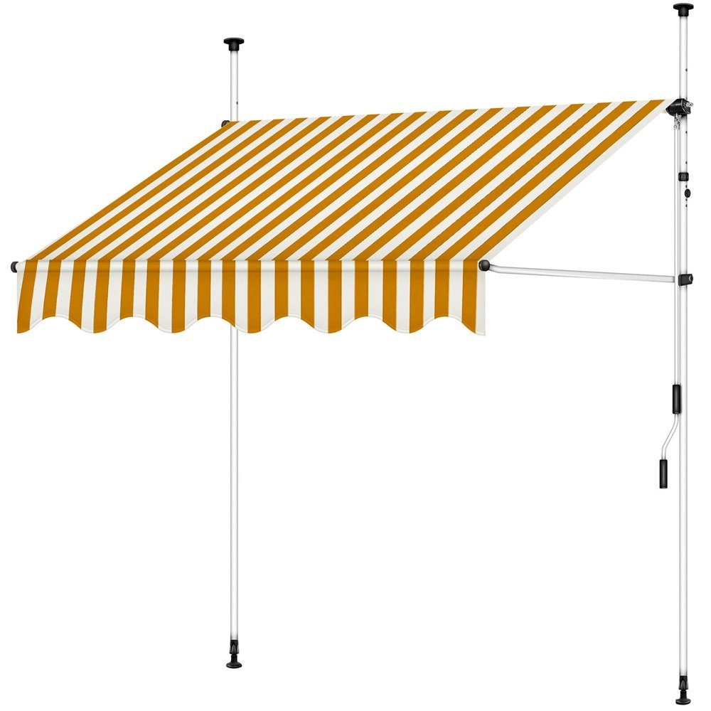 Mucola Klemmmarkise LED Klemmmarkise 150-400cm Balkon Sonnenschutz Terasse Fenstermarkise (Stück) Klemmmontage