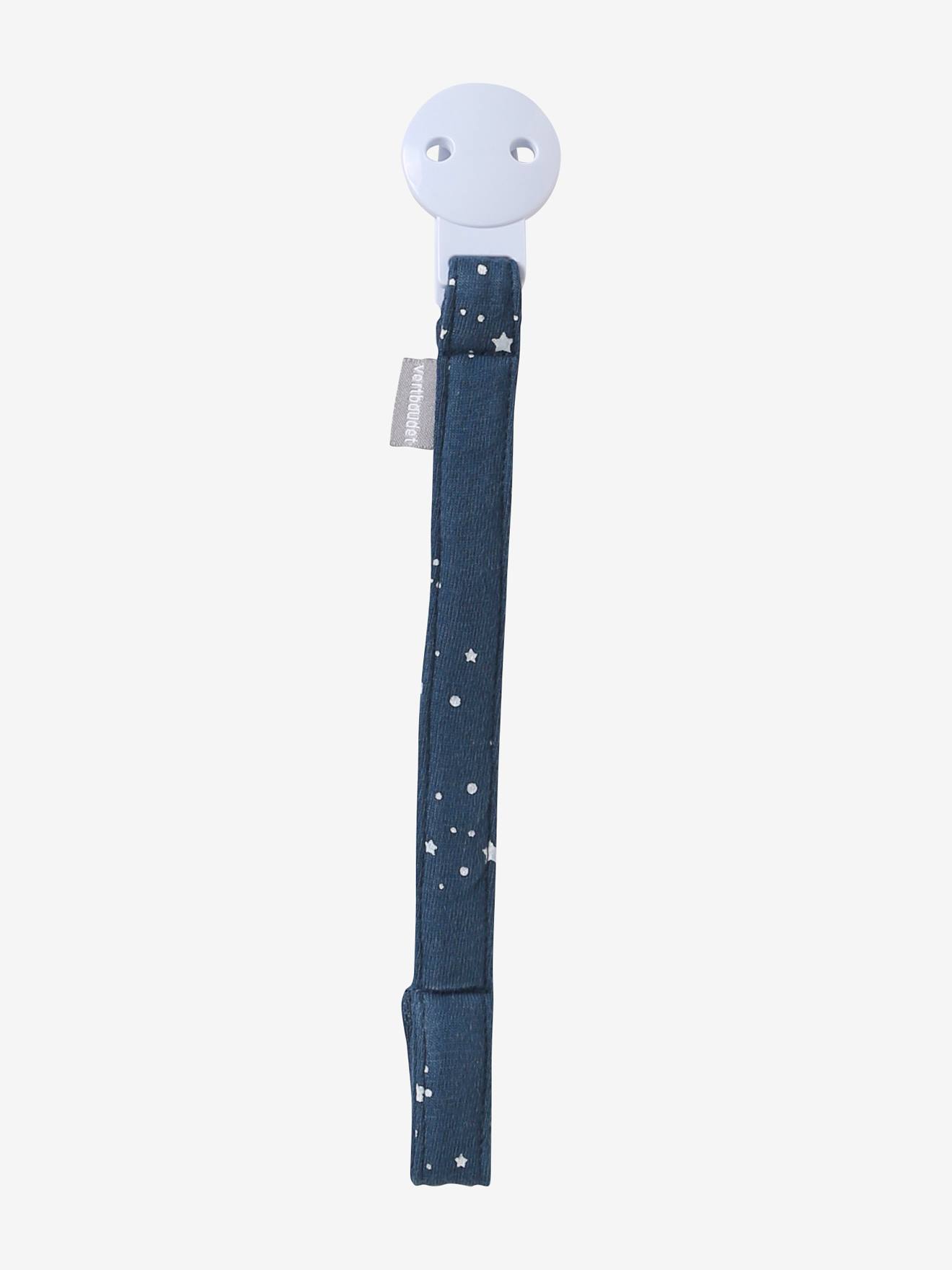 Attache tétine tissu imprimé ivoire fleuri