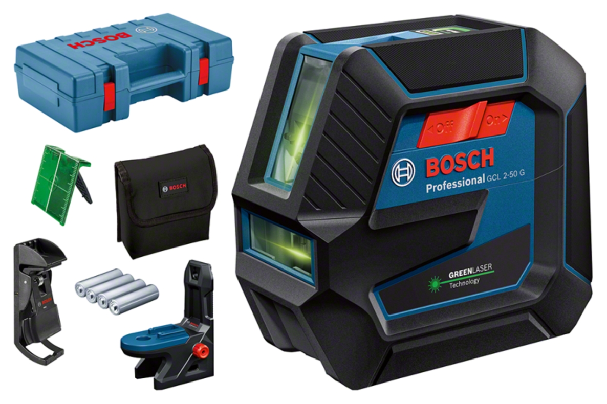 Bosch Blue 0601066M02 GCL 2-50 G Kombi-Laser Grün mit Punkt- und Linienlaser im Koffer