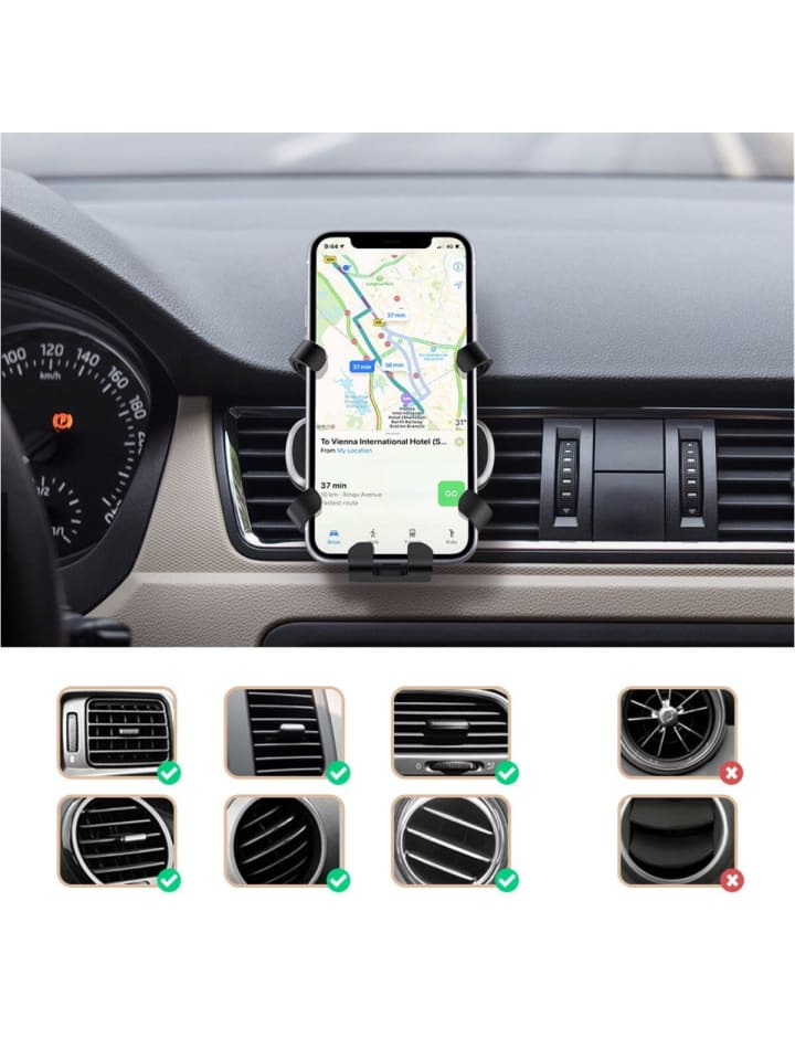 Ugreen Ugreen 80871 Gravity Autotelefonhalter Schwarz 360 Grad Drehung in Schwarz günstig kaufen onesize