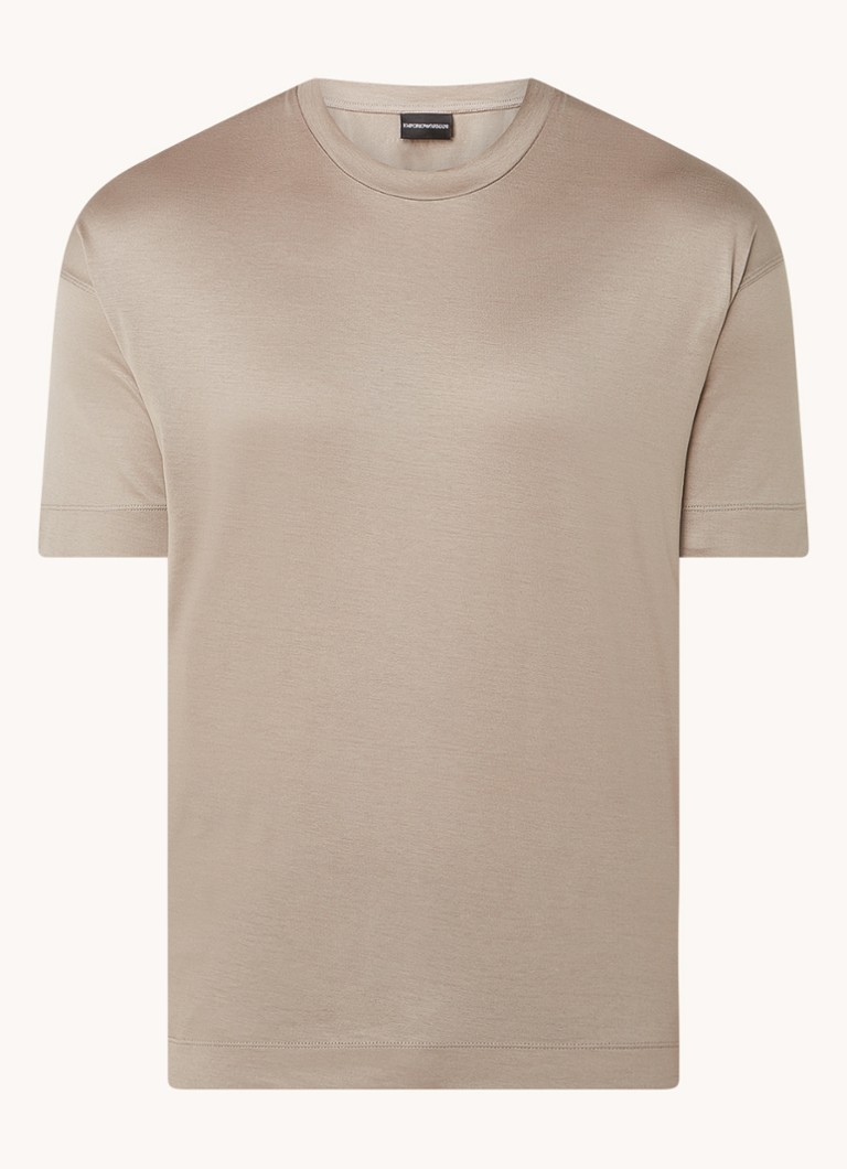Tricou cu guler rotund din amestec de lyocell Emporio Armani