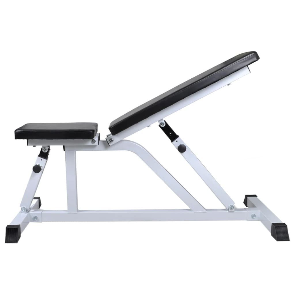 vidaXL Hantelbank Hantelbank mit Lang- und Kurzhantel-Set 30,5 kg