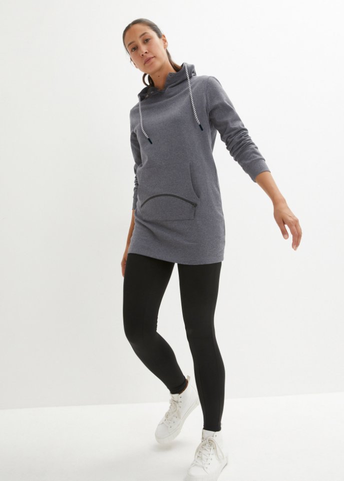 Extra langes Sweatshirt mit Tasche