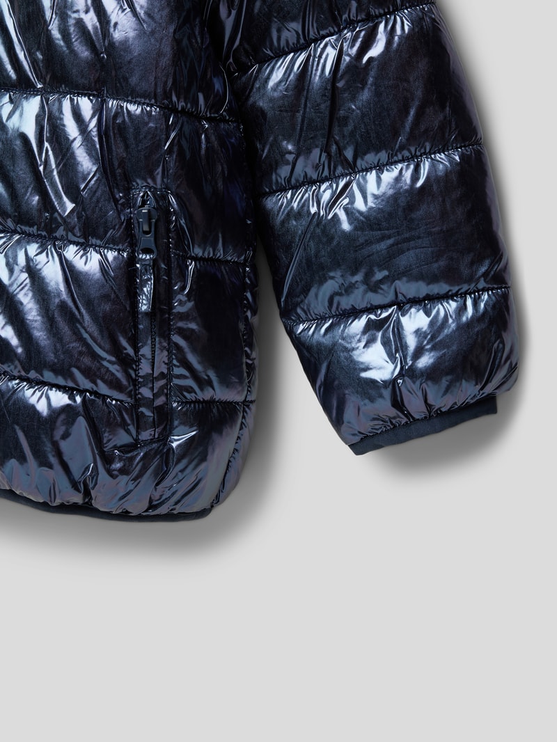 Steppjacke mit abnehmbarer Kapuze in blau