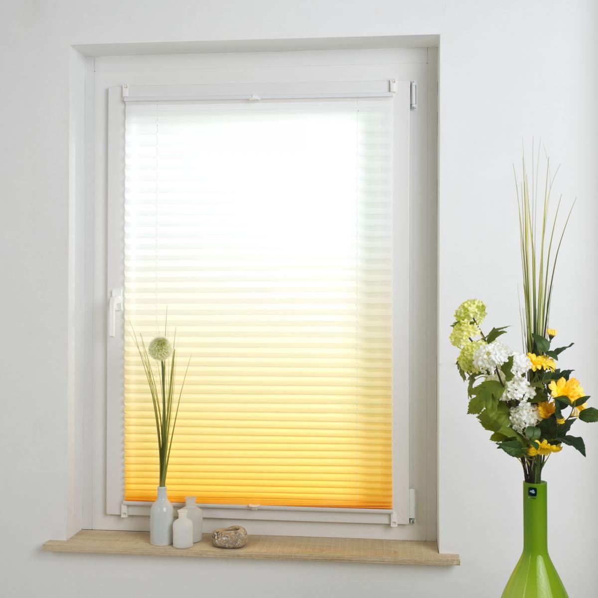 Bella Casa Klemmfix Plissee 80 x 130 cm orange Farbverlauf