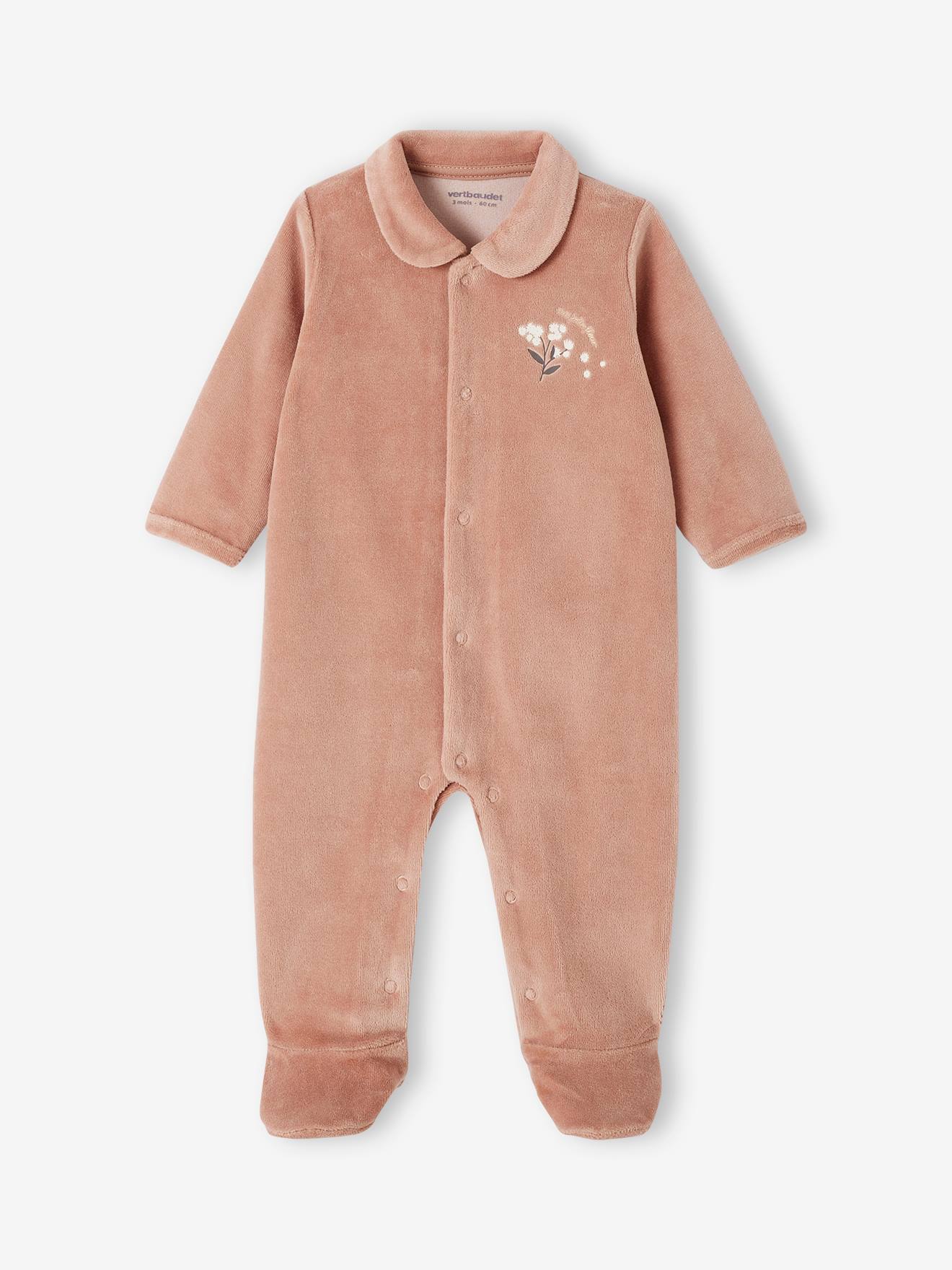 Lot de 2 dors-bien bébé en velours ouverture naissance cappuccino