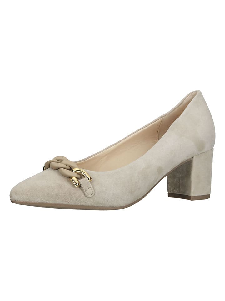 Gabor Leder-Pumps in Beige günstig kaufen