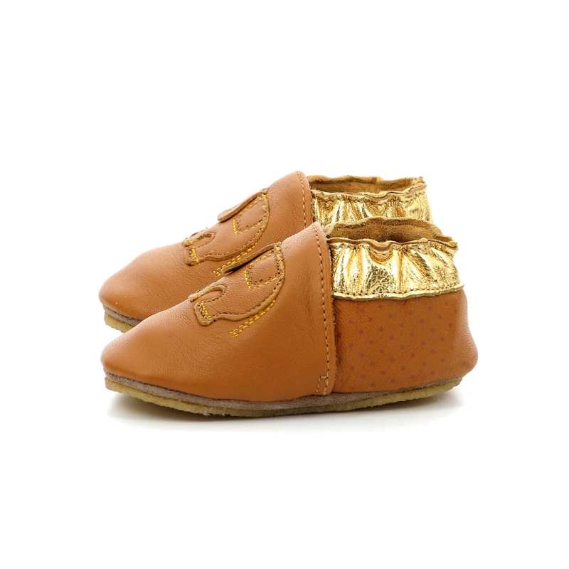 Chaussons cuir tannage vegetal Cuteelefant Crp