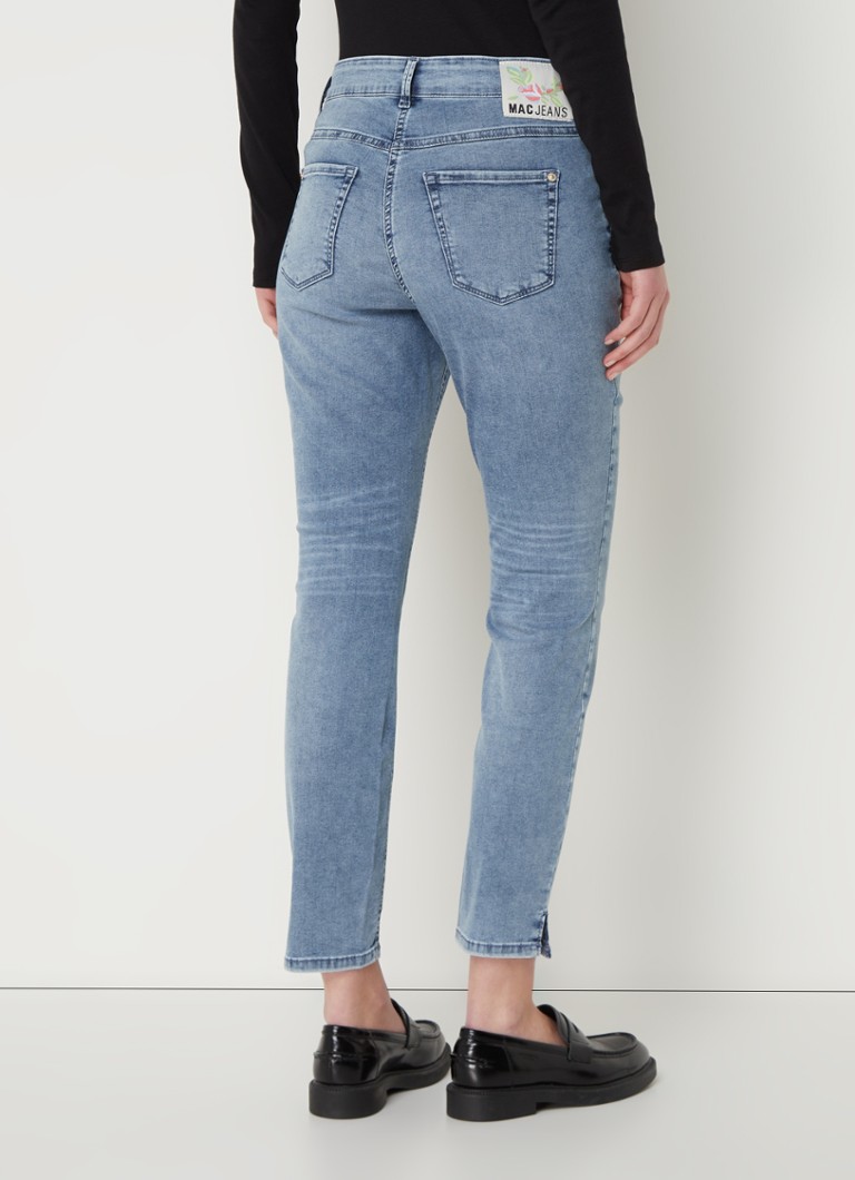 Blugi MAC Jeans Dream Summer Skinny cu talie înaltă și mânecă scurtă, decolorare medie