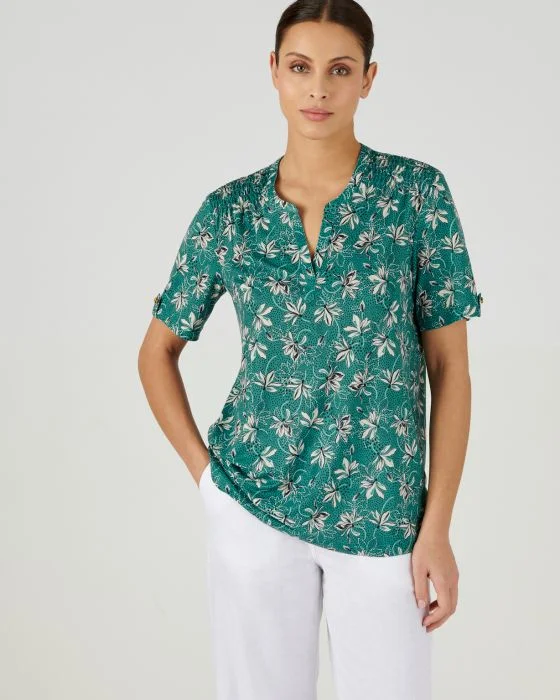 Tee-shirt en crêpe imprimé.