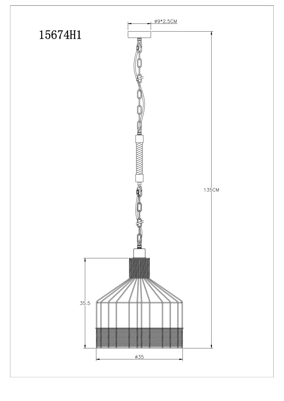 Globo Lighting - HALIA - Hängeleuchte Metall schwarz matt, 1x E27