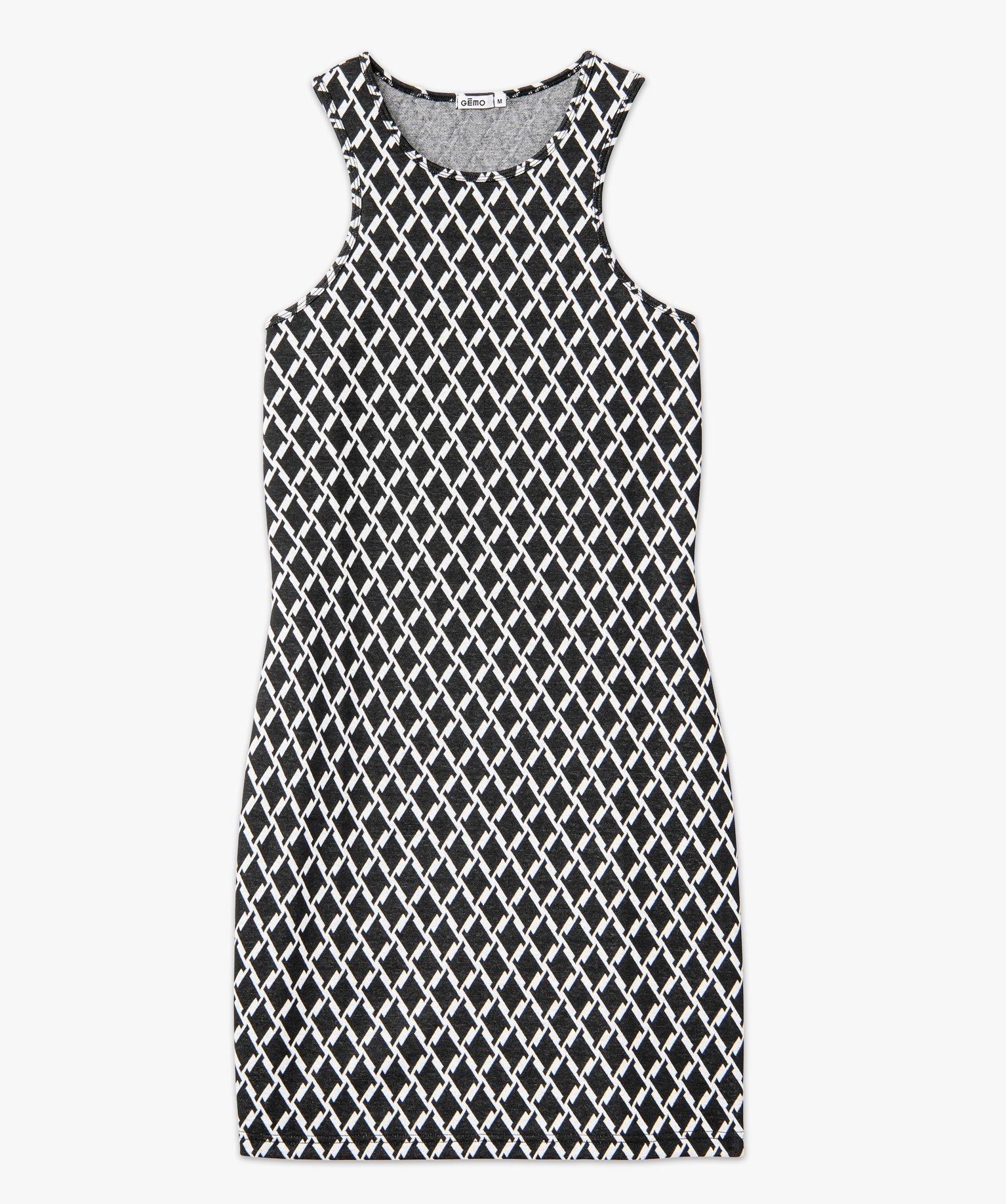 Robe débardeur imprimée en maille femme noir | GEMO