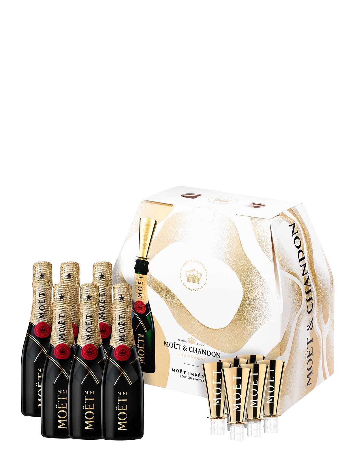 Moët & Chandon Imperial Brut Geschenkbox mit 6 Mini-Flaschen