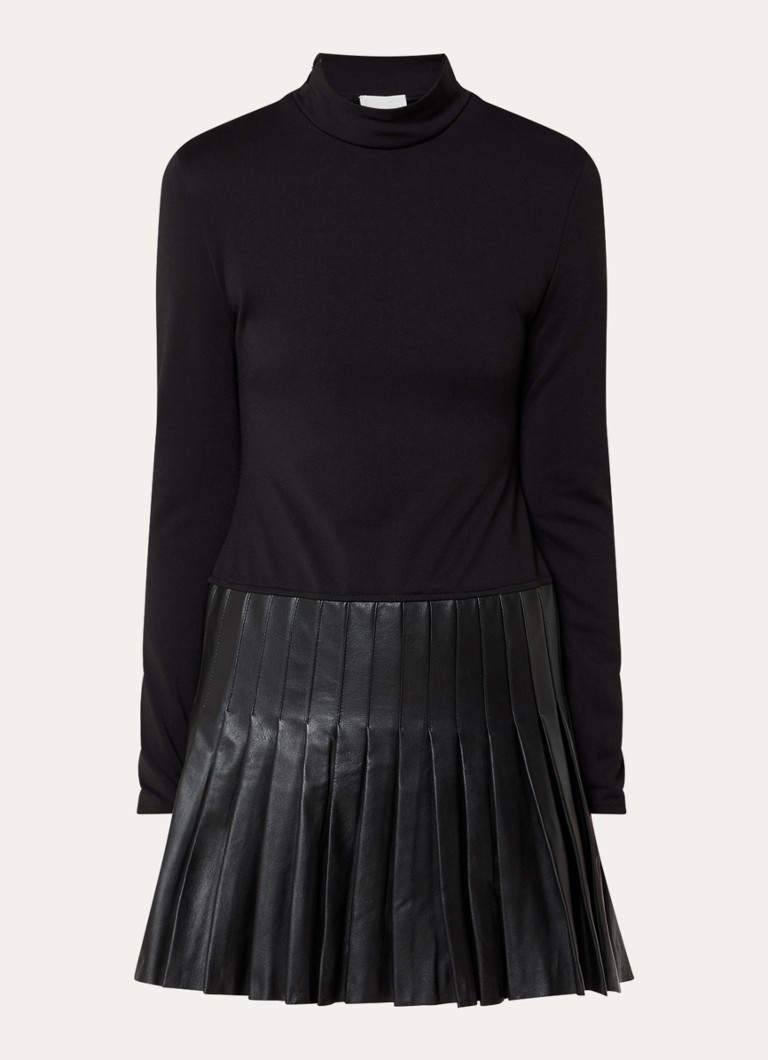 Claudie Pierlot Ribbo -minimekko lampaannahkaisilla yksityiskohdilla