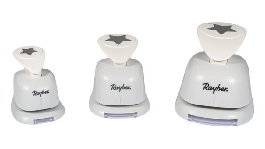 rayher Motivstanzer 3er Set Sterne1,6cm+2,54cm+3,81cm