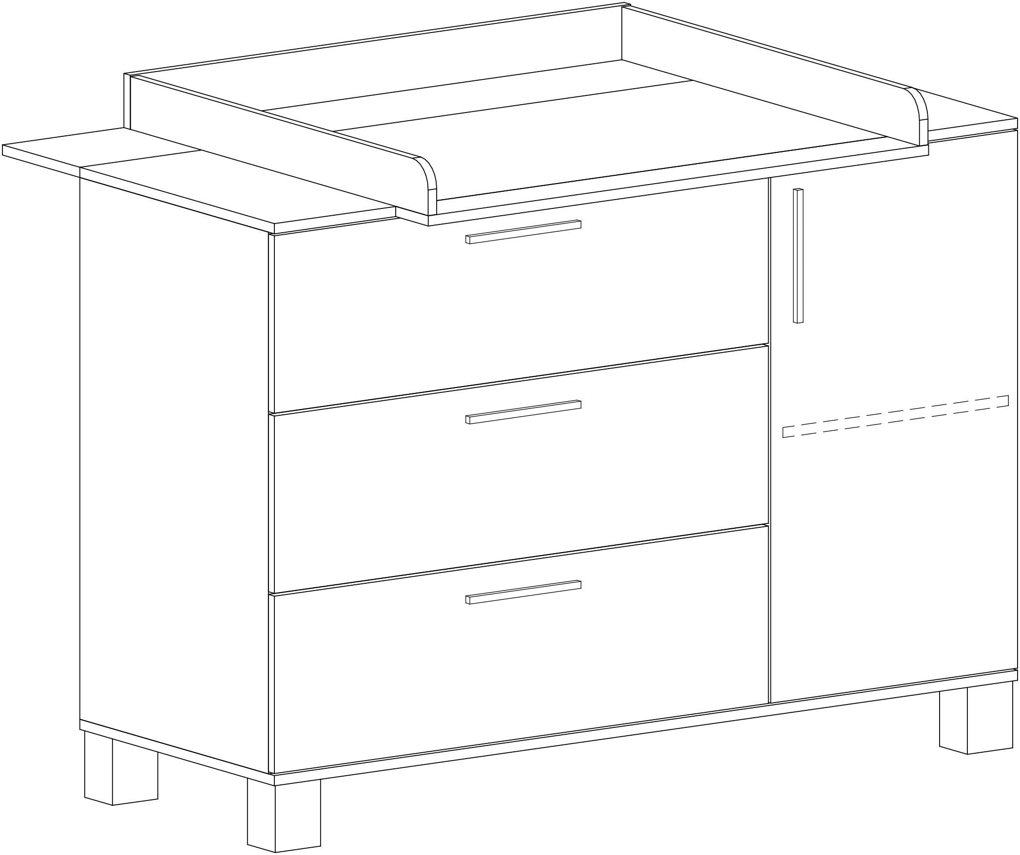 arthur berndt Babyzimmer-Komplettset Babyzimmer-Set Jana 3-teilig, (Set)
