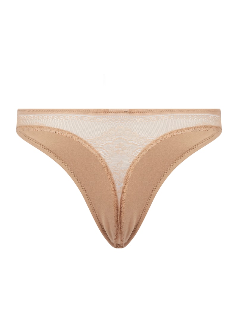 Slip mit Spitzeneinsatz Modell 'INVISIBLE LACE' in beige