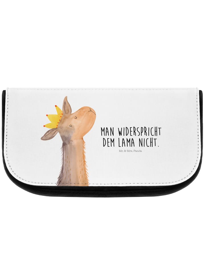 Mr. & Mrs. Panda Kosmetiktasche Lamakopf König mit Spruch in Weiß günstig kaufen onesize