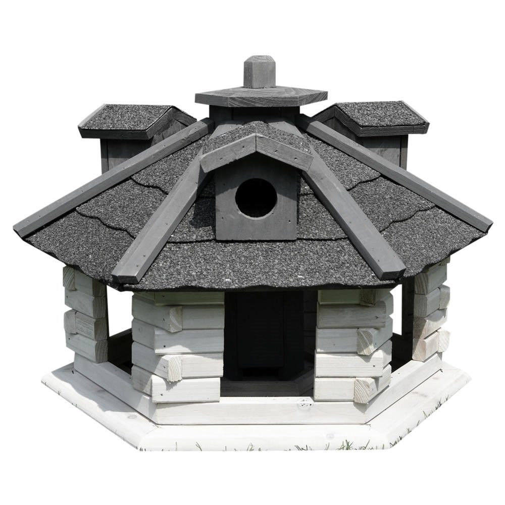 Mucola Vogelhaus XXL 48 CM Vogelfutterhaus Vogelhäuschen Futtersilo Vogelvilla, Inkl. aufklappbaren Futterspender