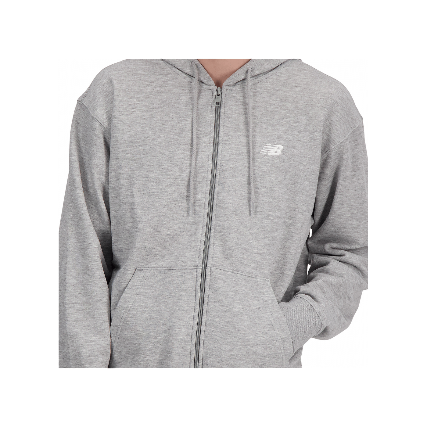 New Balance Sport Essentials Logo Fleece Jacke Grau FAG