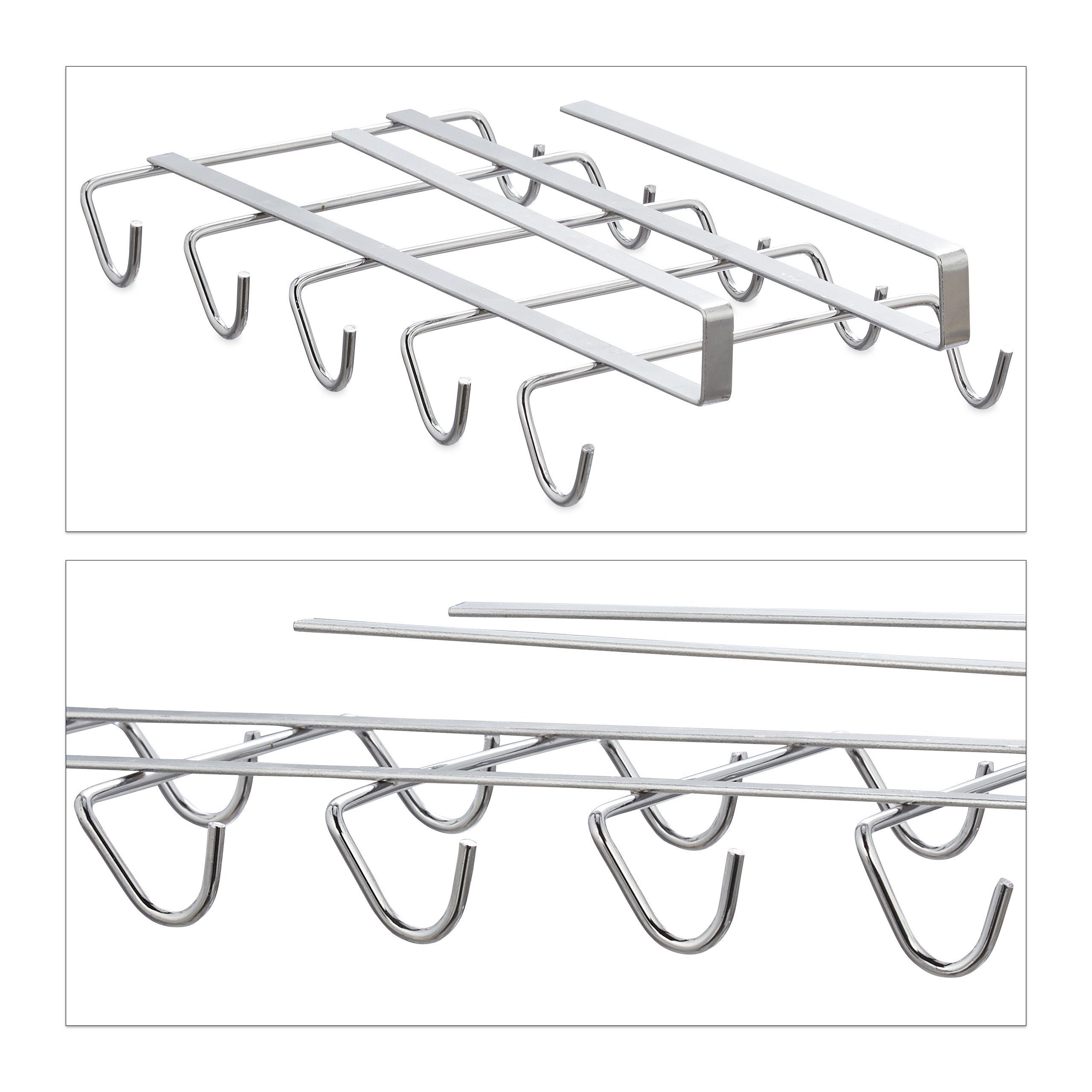 relaxdays Gläserhalter 2 x Tassenhalter Schrankeinsatz