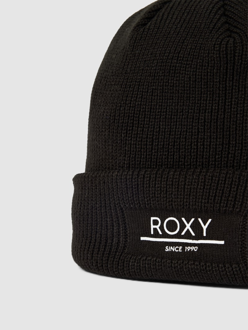 Beanie mit Label-Patch Modell 'FOLKER' in schwarz