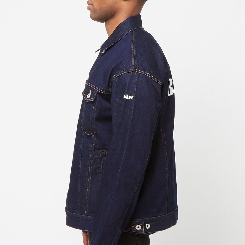 A Bathing Ape Multi Motif Loose Fit Denim Jacket indigo