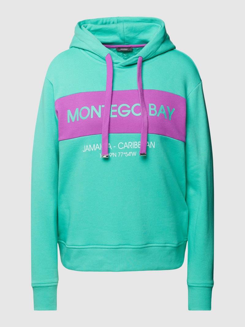 Hoodie im Colour-Blocking-Design in apfelgrün