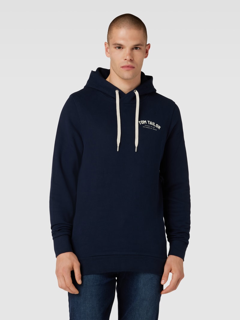 Hoodie mit Label-Detail in marineblau