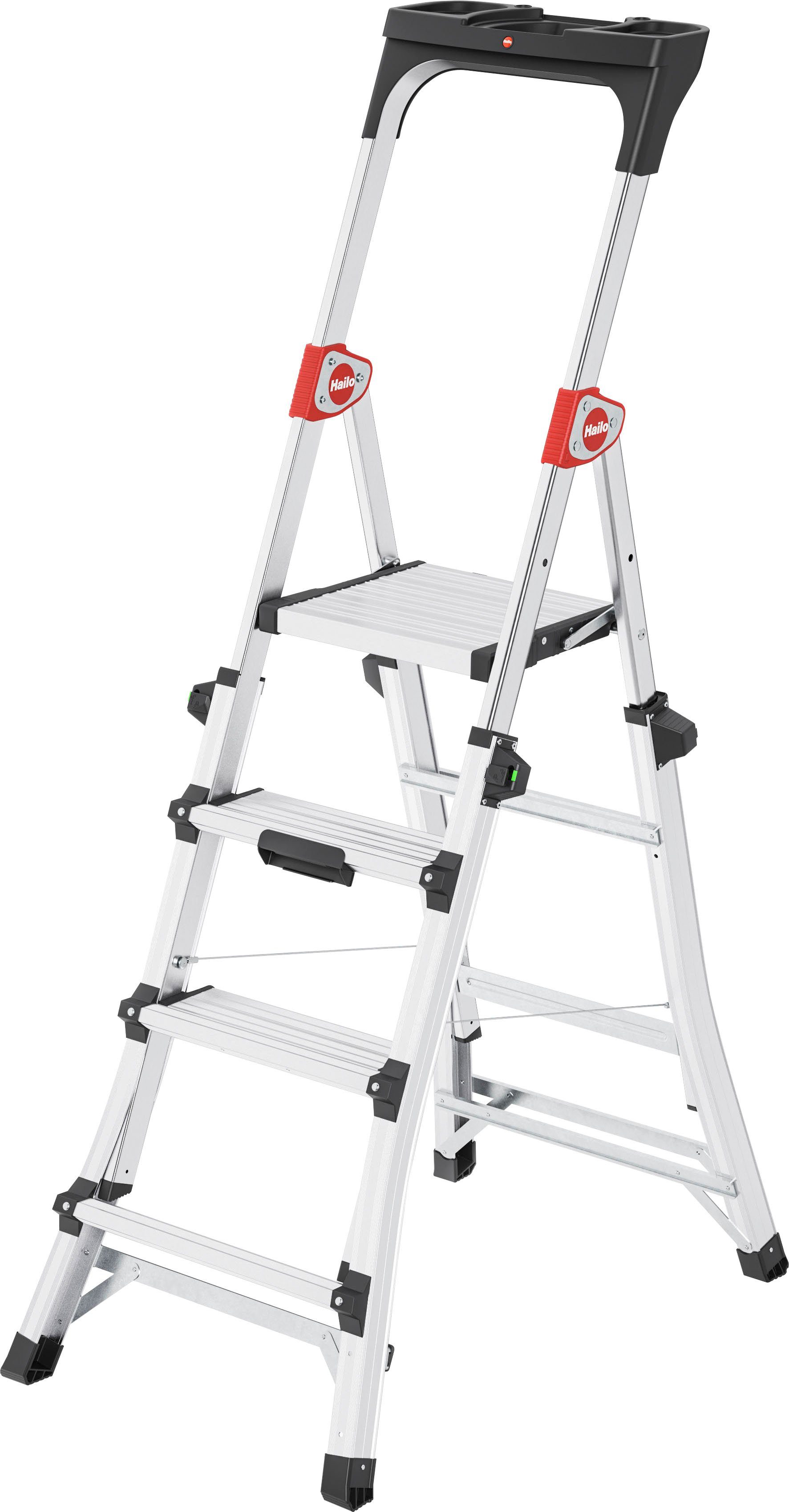 Hailo Teleskopleiter TL100 TopLine, Aluminium, 3-5 Stufen
