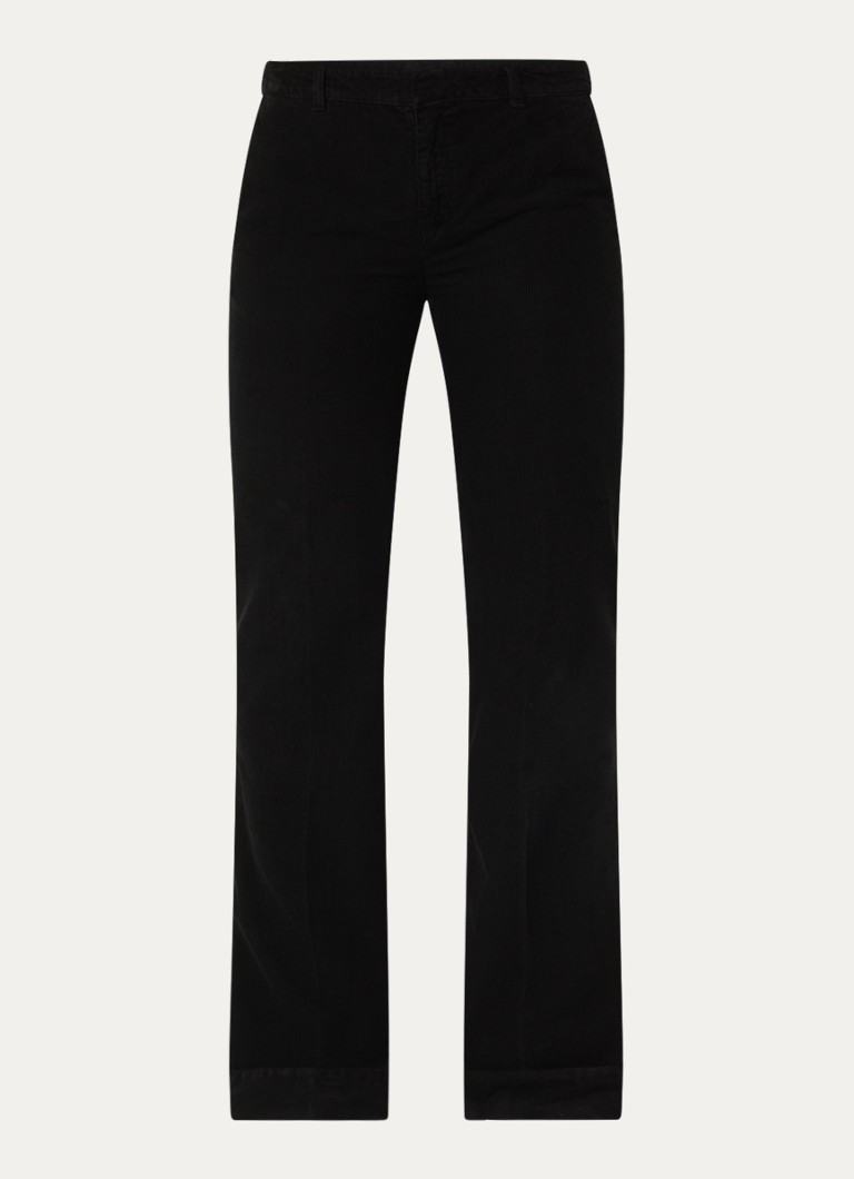 Saint Laurent mid-waist bootcut corduroy trousers with side pockets