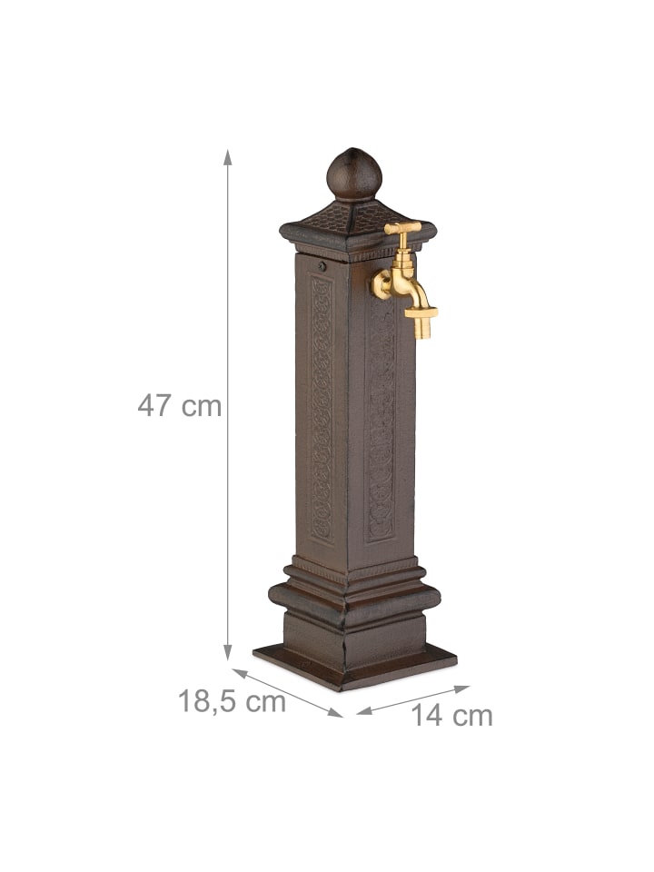 relaxdays Standbrunnen in Braun - (B)14 x (H)47 x (T)18,5 cm günstig kaufen onesize