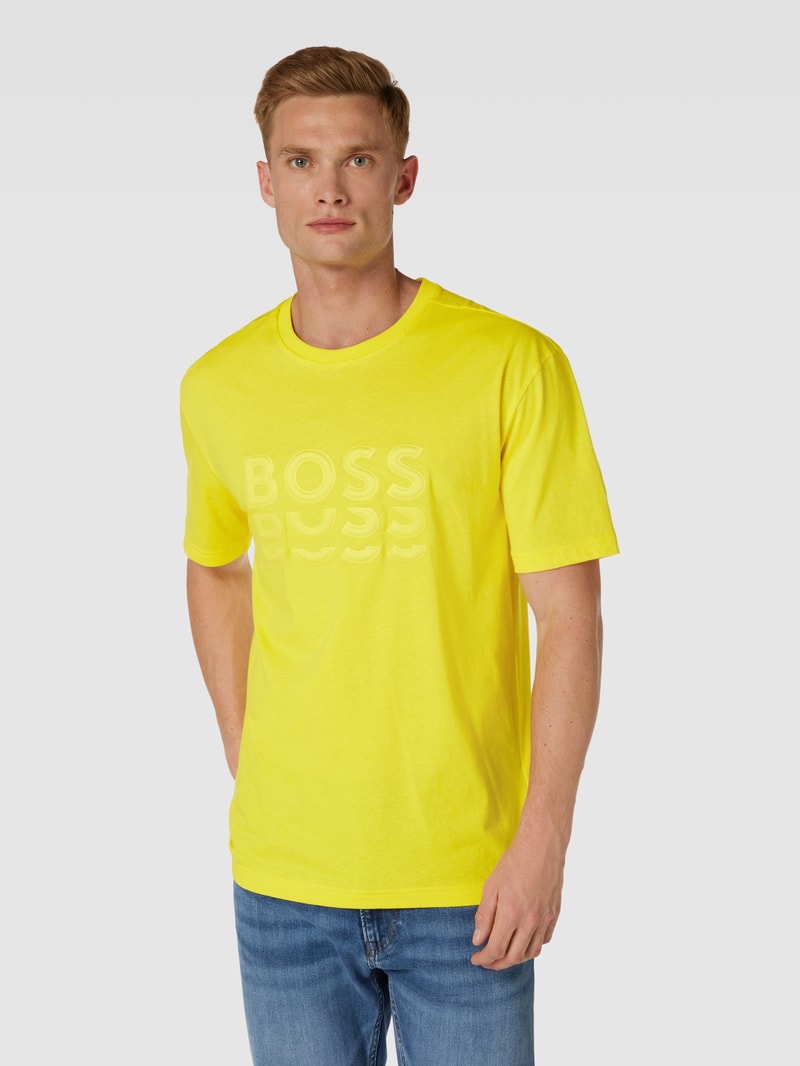 T-Shirt mit Label-Details in gelb