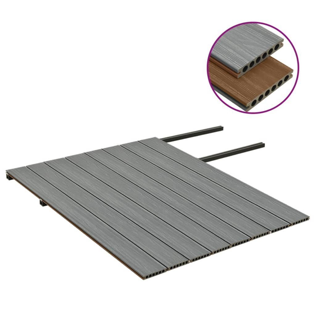 Teppichboden WPC Terrassendielen mit Zubehör Braun und Grau 16 m² 2,2 m, vidaXL