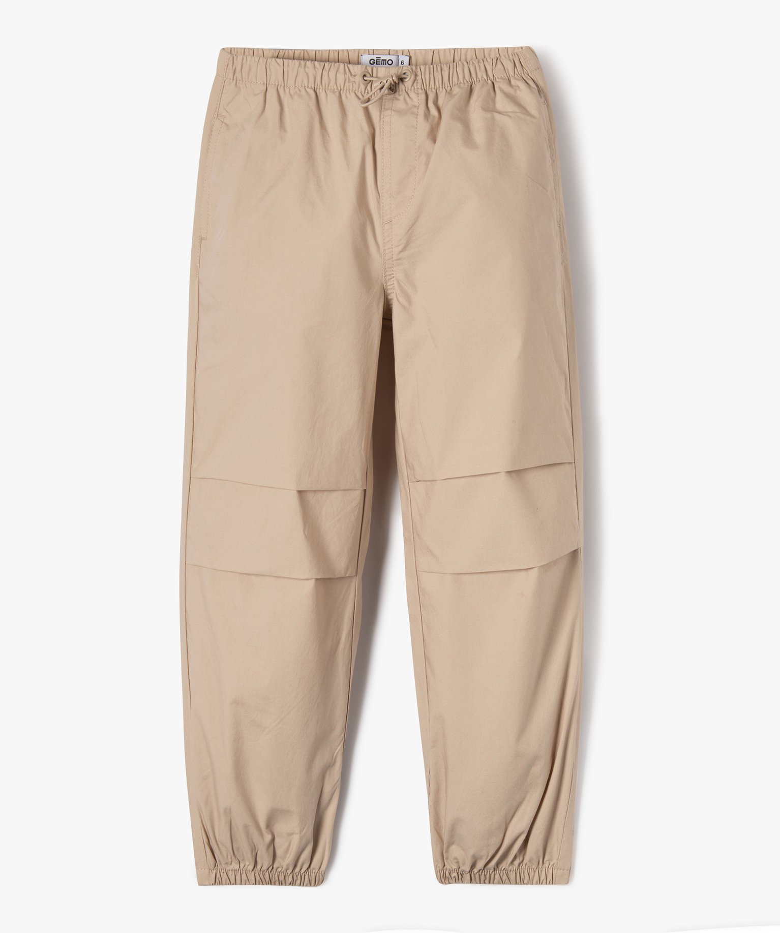 Pantalon baggy avec plis aux genoux fille ecru | GEMO