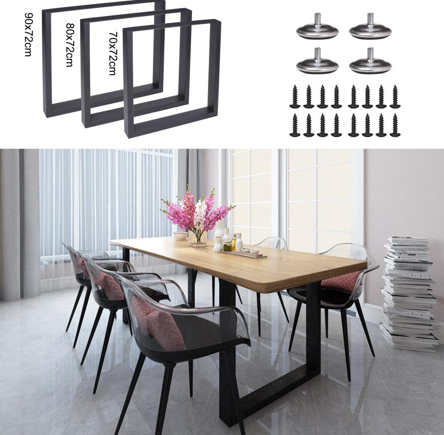 Happy Home Happy Home Tischbeine 2-er Set Schwarz HFU08-SCH