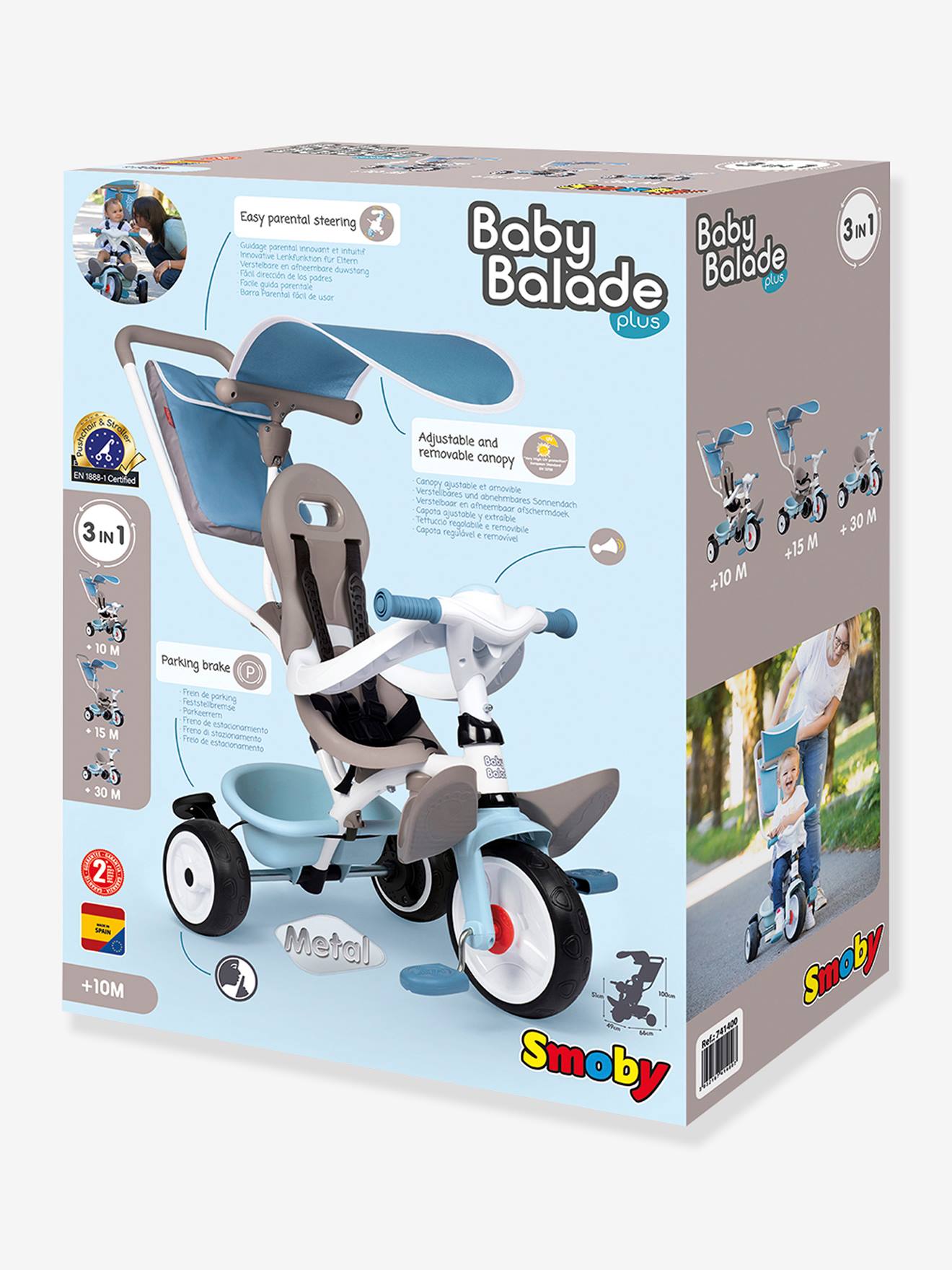 Smoby Dreirad BABY BALADE PLUS SMOBY - hellblau