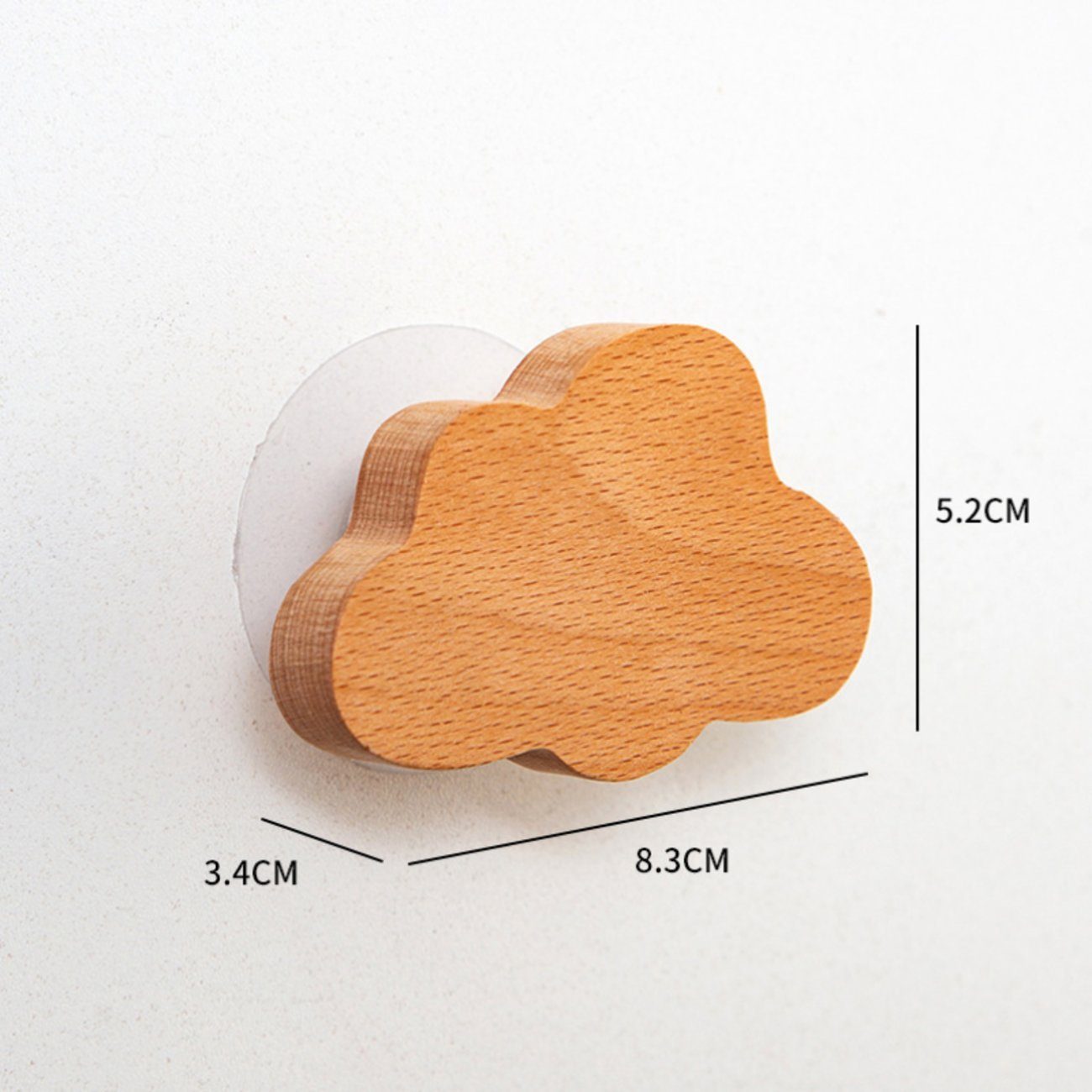 Union Reisen Wandhaken 2-teilige No-Punch-Wandhaken aus Holz, (2-St)