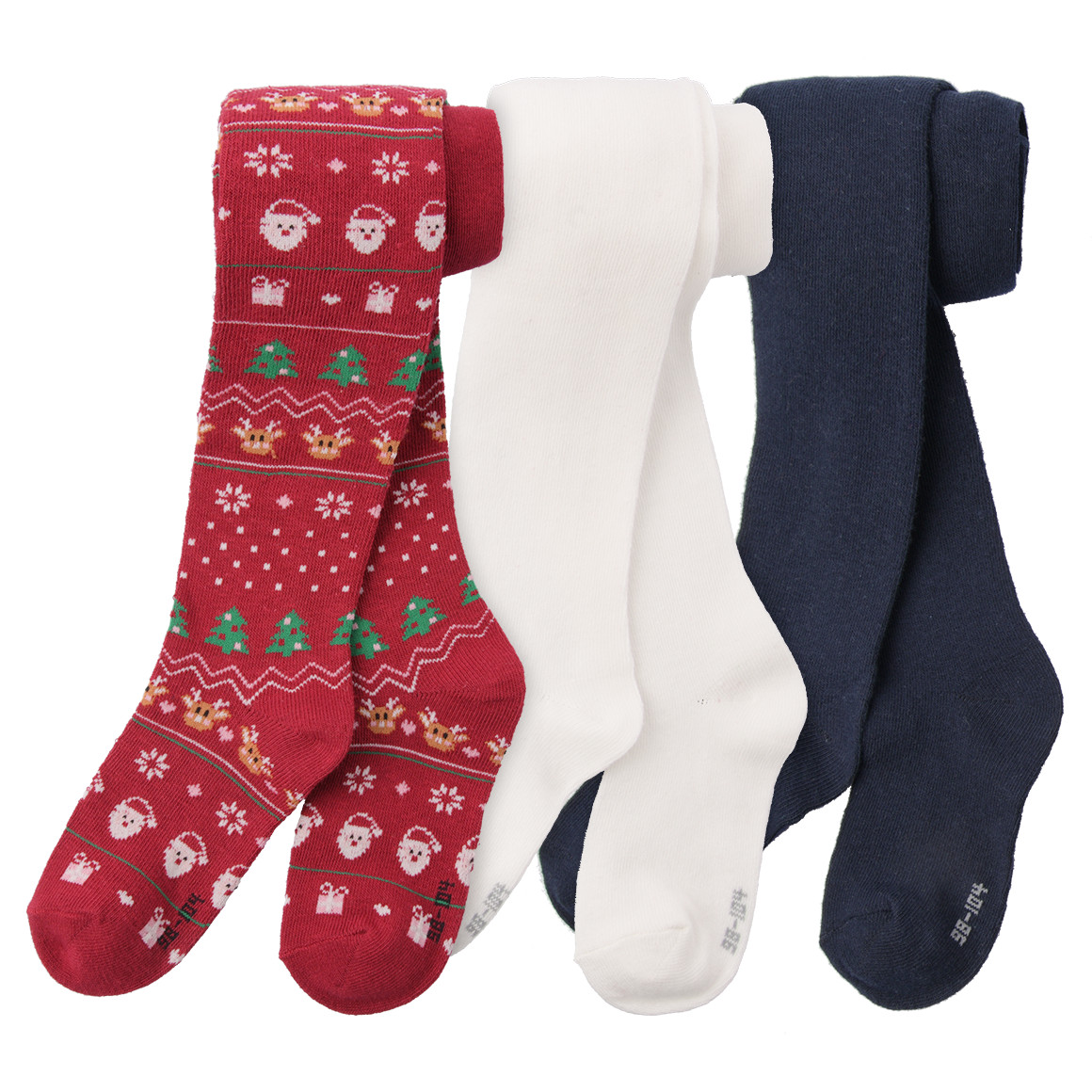 3 Mädchen Weihnachtsstrumpfhosen im Set