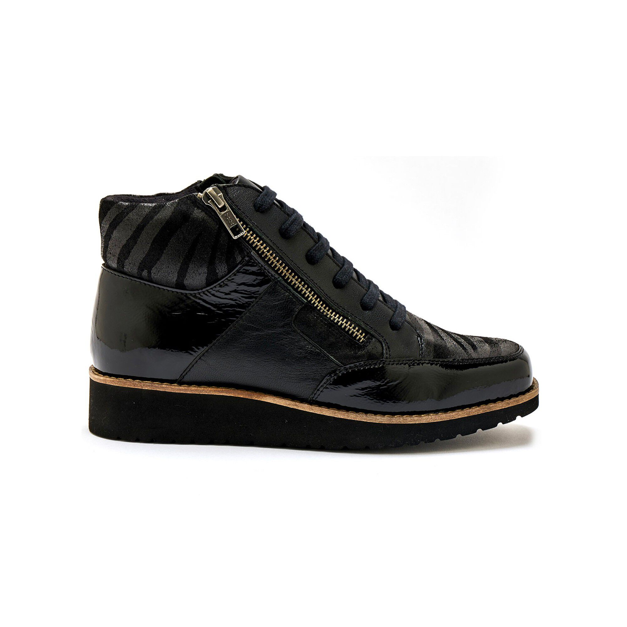 Boots Grande largeur zippées à lacets