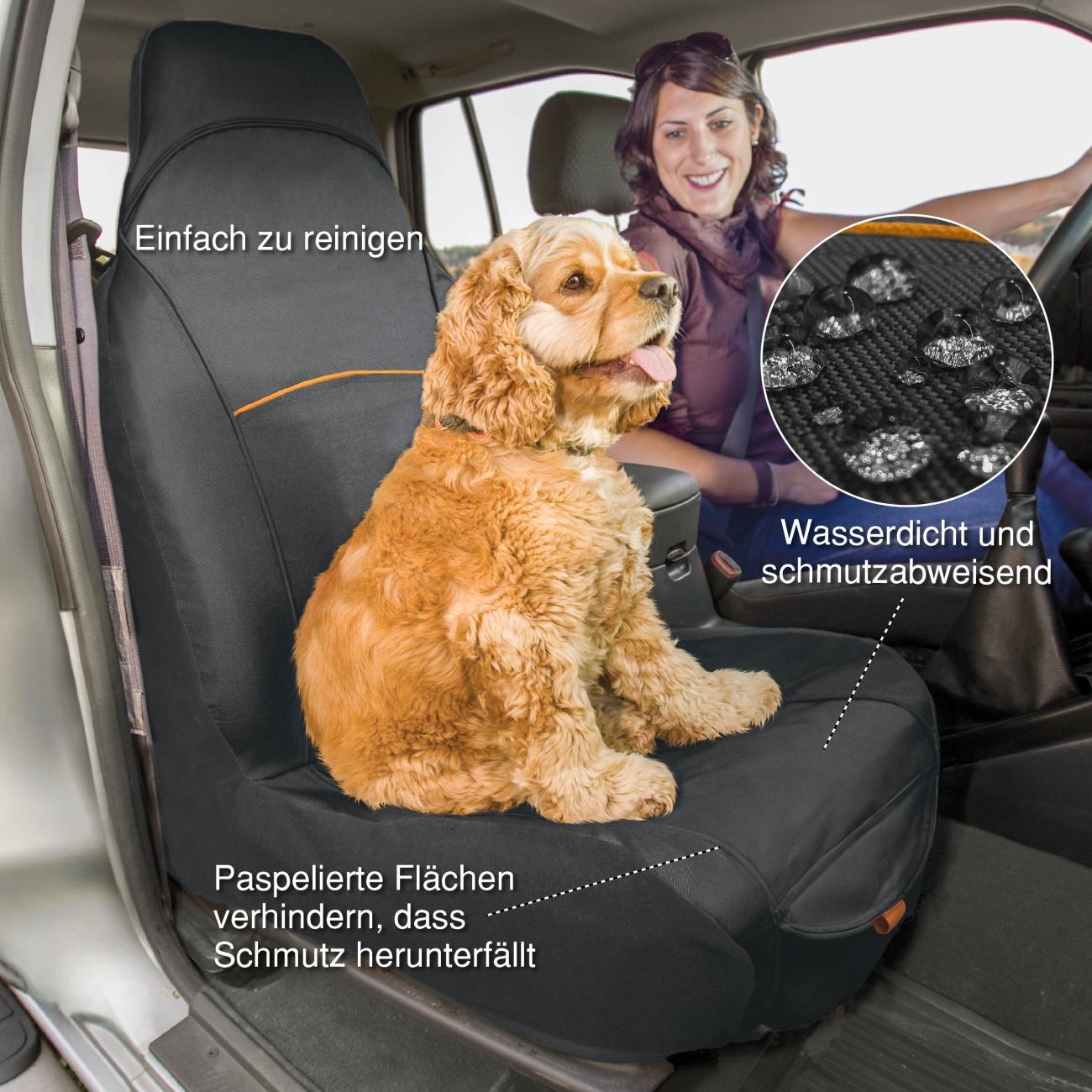 Kurgo Autozubehör Kurgo CoPilot Beifahrersitz-Schutzbezug, Schwarz