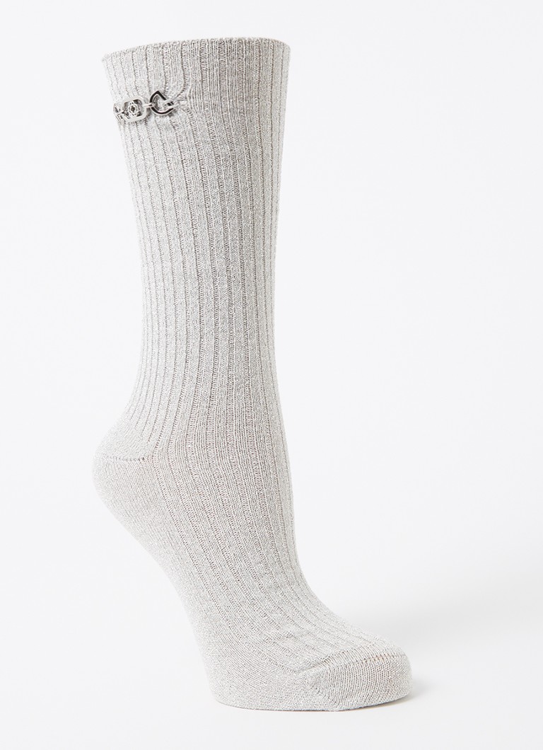 Șosete tricotate cu nervuri Maje și lurex
