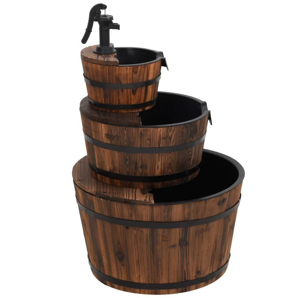 vidaXL Wasserfall Gartenbrunnen mit Pumpe 60x60x94 cm Massivholz Tanne