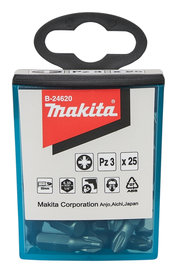 Makita tilbehør B-24620 Schroefbit PZ3 x 25 mm pr. 25 stk.