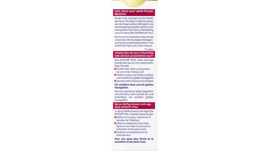 NIVEA VITAL Soja Anti-Age Straffendes Serum für Reife Haut 40 ml